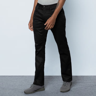 Black Low Rise Clark Regular Fit Jeans  - Customizable
