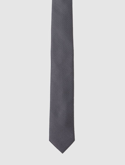 Grey Textured Tie