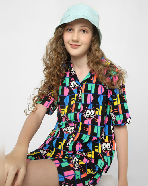 Kids Only X Felix Black All Over Print Co-ord Shorts