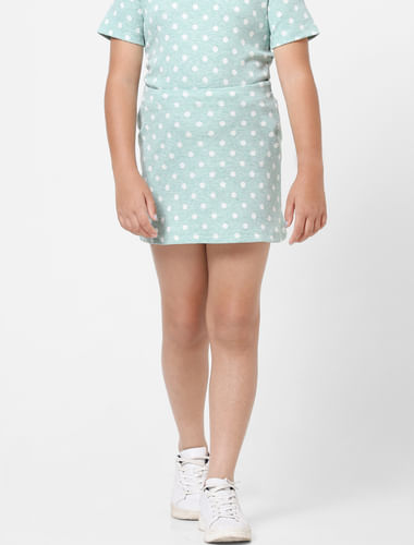 Girls Blue Polka Dot Co-ord Skirt