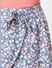 Girls Blue Floral Mock Wrap Skirt
