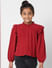 Girls Red Frill Detail Top