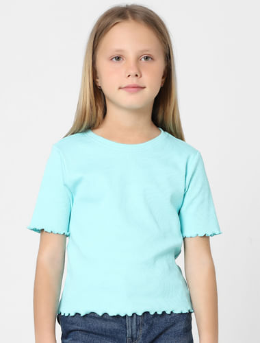 Blue Ribbed T-shirt