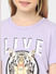 Girls Purple Graphic Print T-shirt