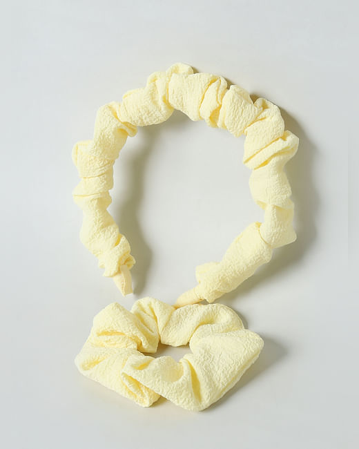 Girls Yellow Hairband & Scrunchie Set