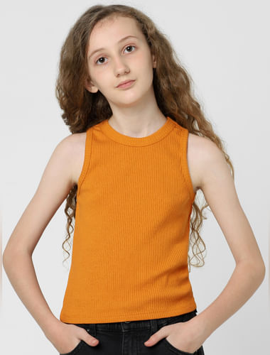 Orange Ribbed T-shirt