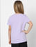 Girls Purple Floral Print T-shirt