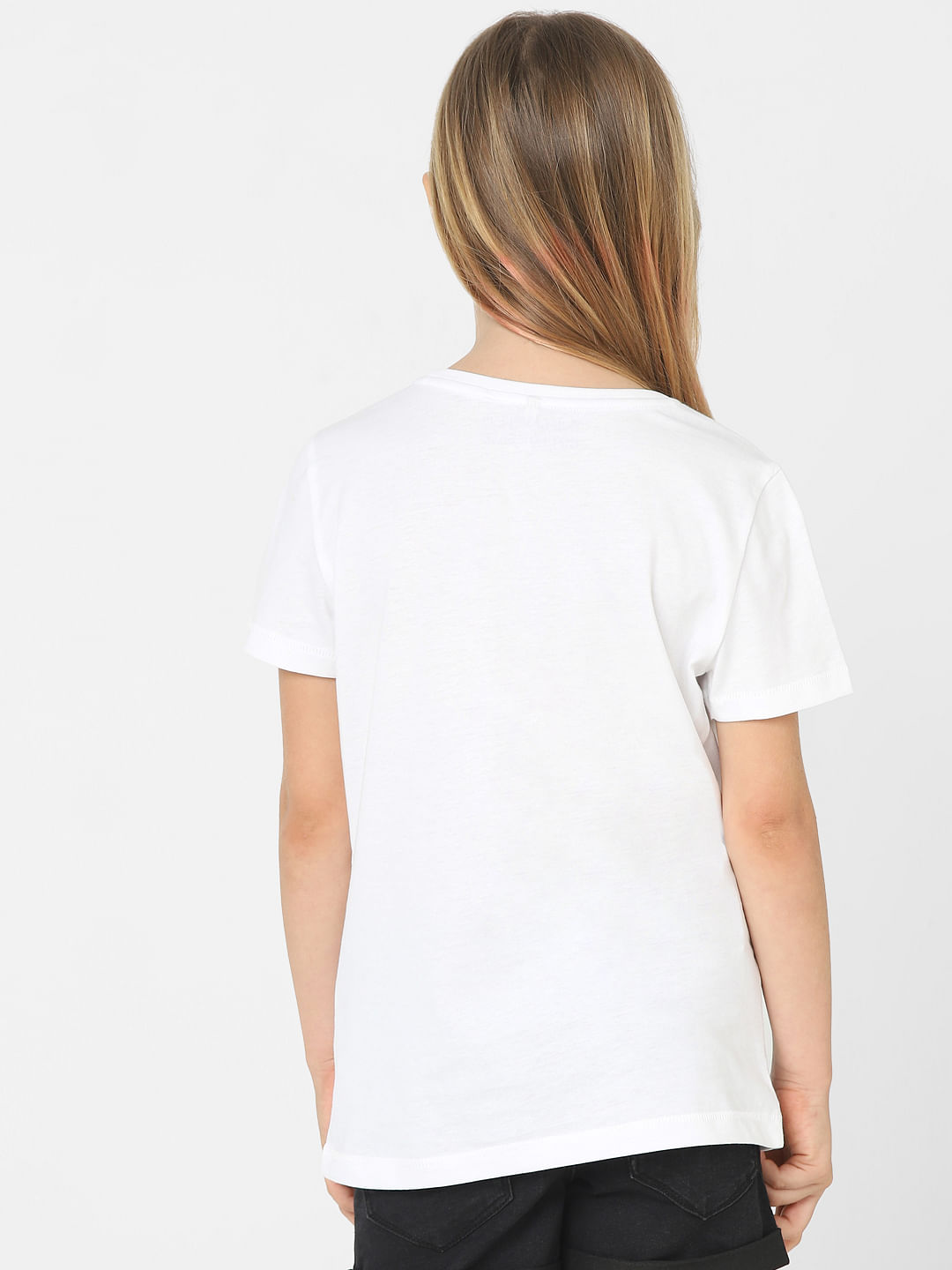 Girls white outlet t shirt back