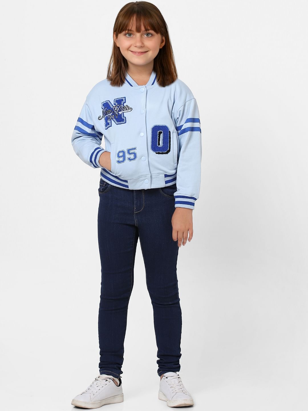 Bomber jacket blue and white hotsell