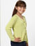 Green Front Open Cardigan