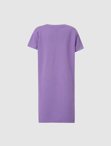 Girls Purple Jersey Dress