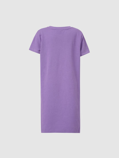 Girls Purple Jersey Dress