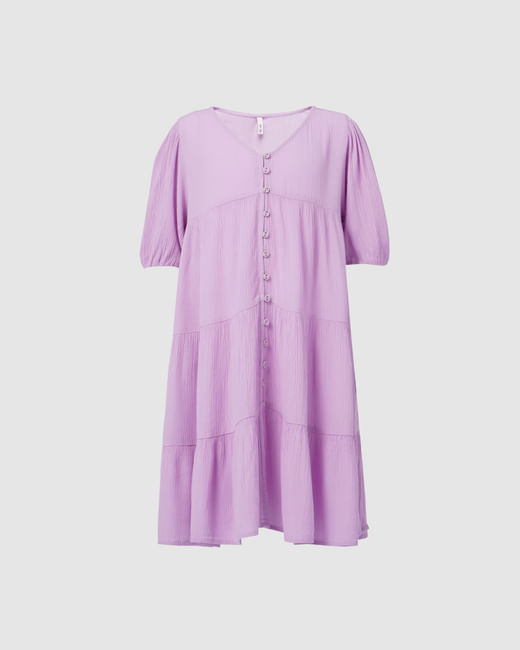 Girls Purple Textured dress