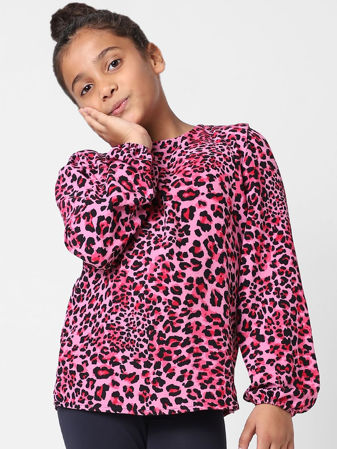 Girls animal print clearance tops