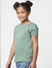 Girls Green Foil Print T-shirt