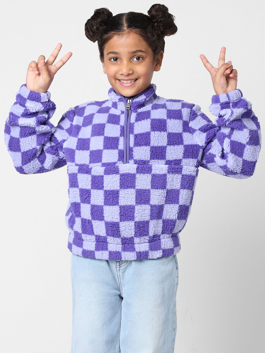 Purple sales checkered hoodie