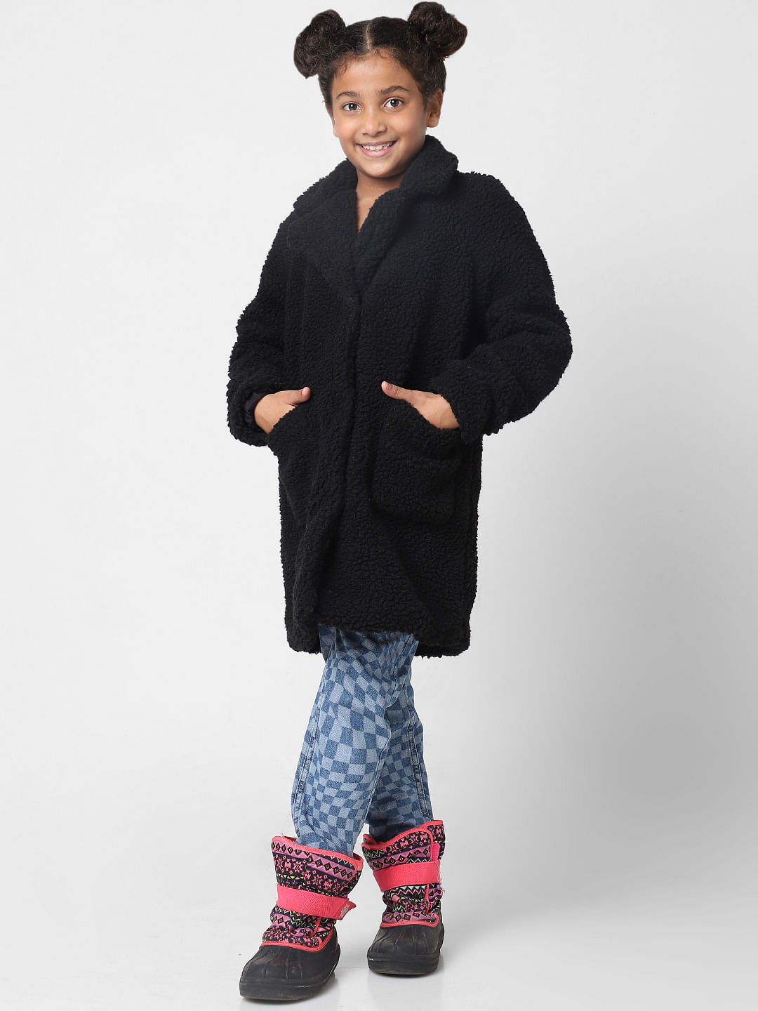 Black teddy cheap coat girls