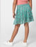 Girls Green Floral Lurex Skirt