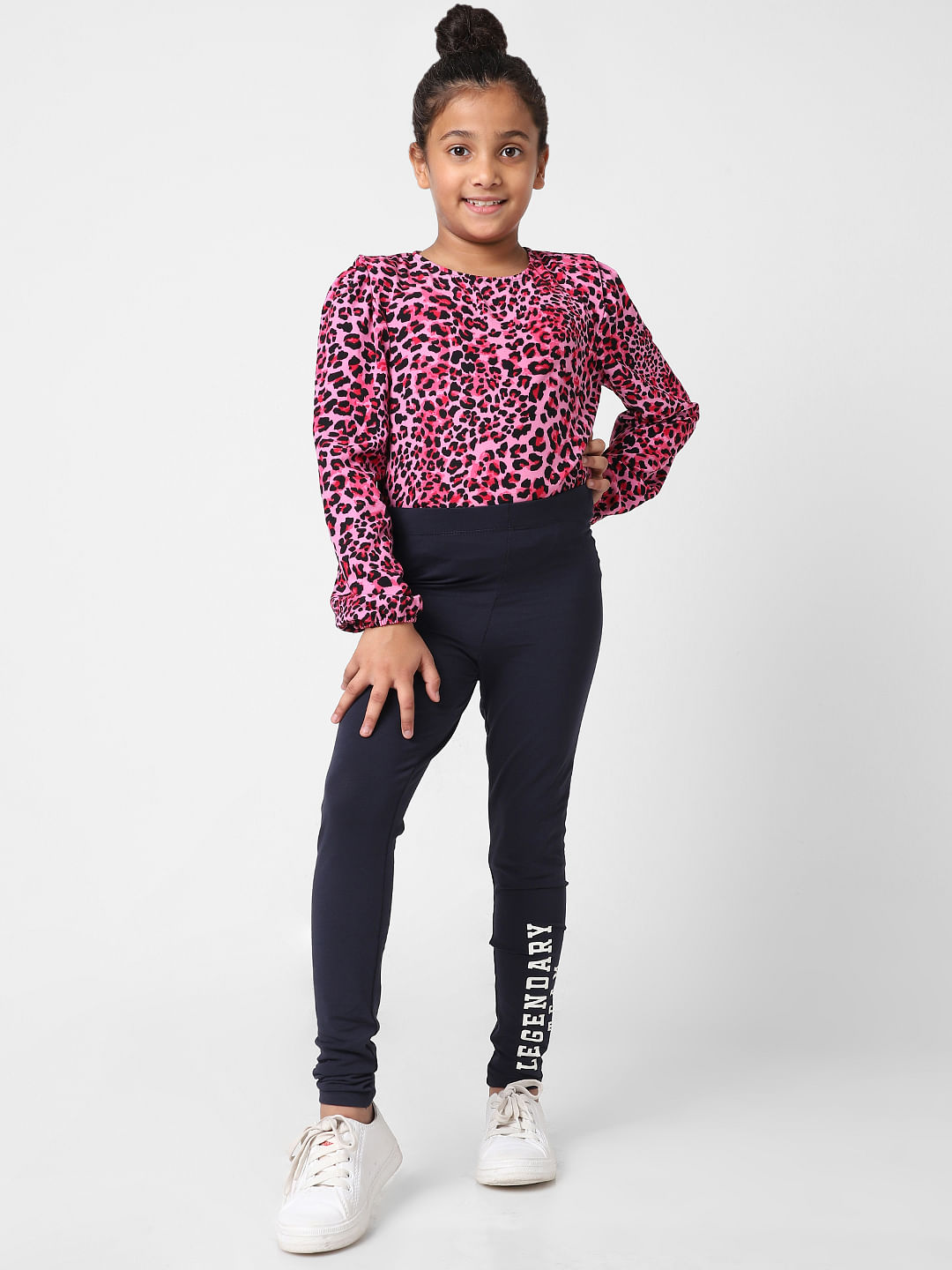 Buy Jockey Kids Black Cotton Regular Fit Leggings for Girls Clothing Online  @ Tata CLiQ