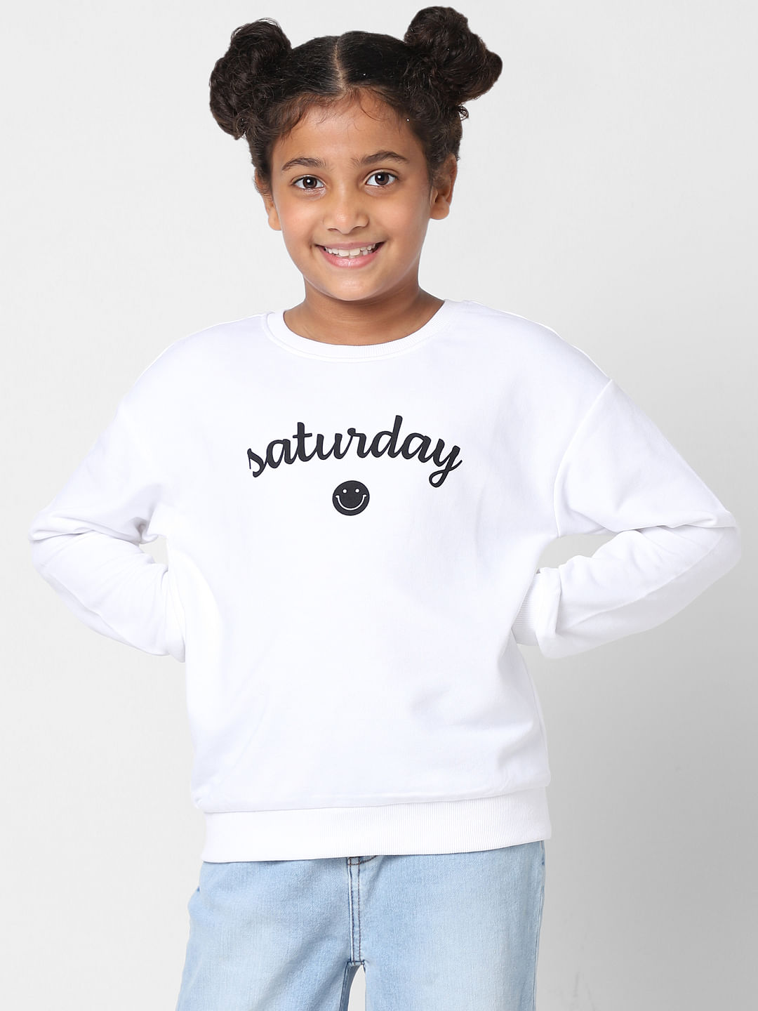 Girls white sweatshirt sale