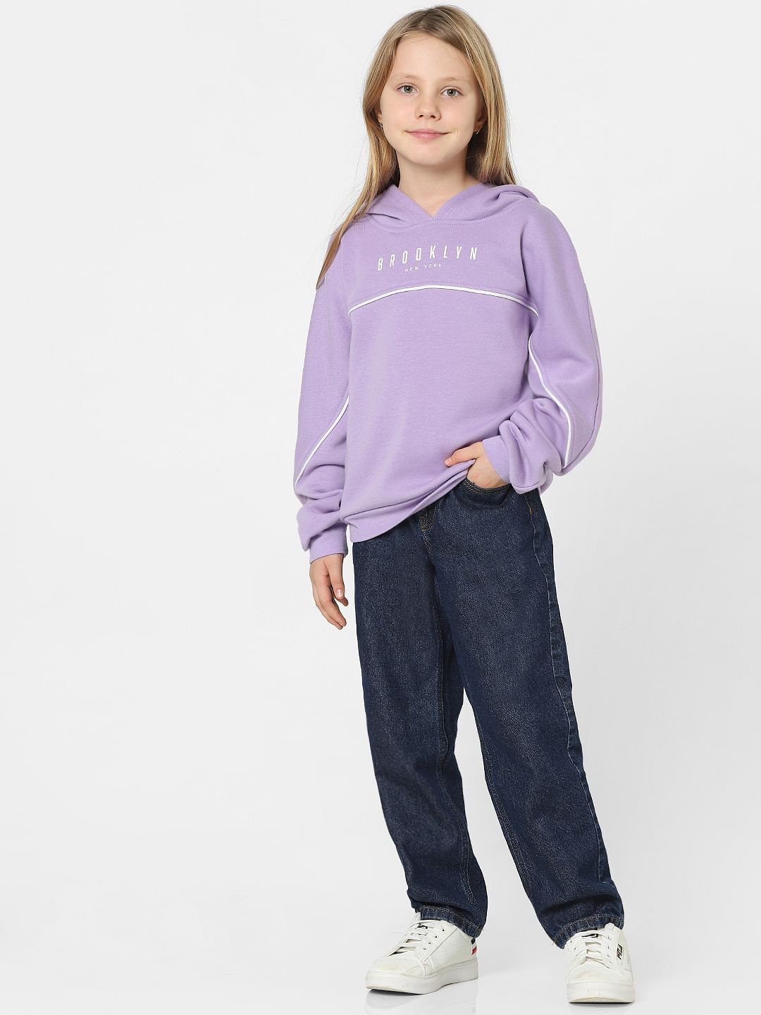 Buy Girls Purple Hooded Sweatshirt Online at KidsOnly 155220801