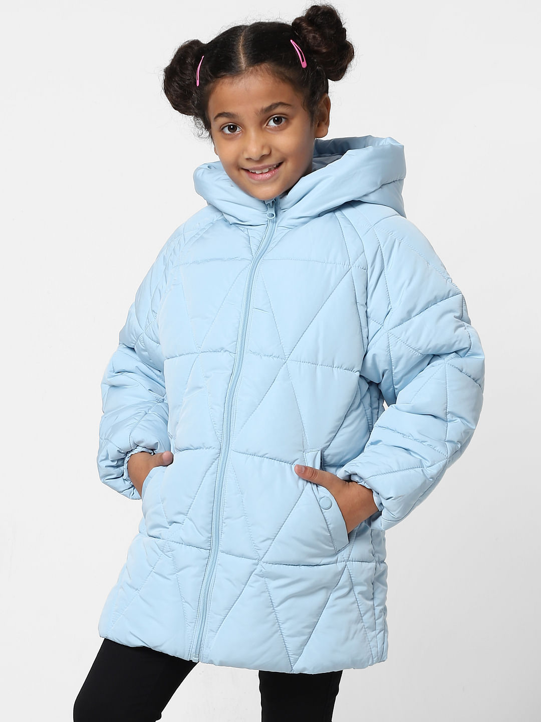 long blue parka