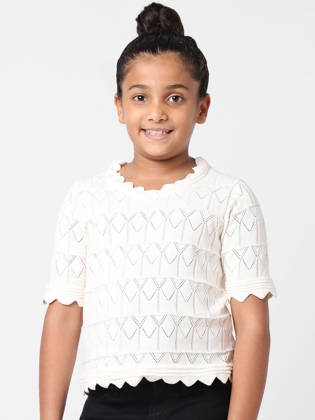 Girls white 2025 lace top