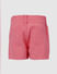 Pink Mid Rise Denim Shorts