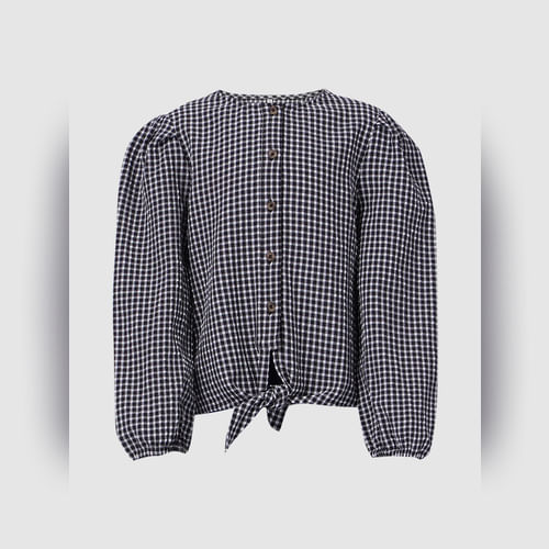 ONLY Black Checks Top