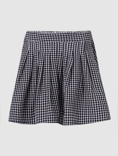 Black Checks Tennis Skirt