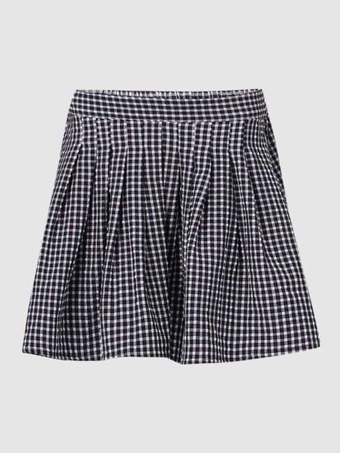 Black Checks Tennis Skirt