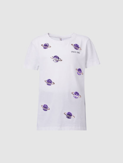 White Embroidered T-shirt
