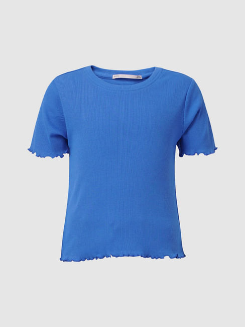 Blue Ribbed T-shirt
