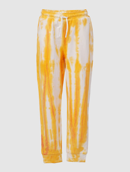 White & Orange Tie Dye Co-ord Sweatpants