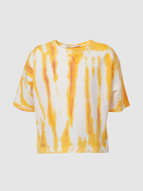 White & Orange Tie Dye Co-ord Sweatshirt