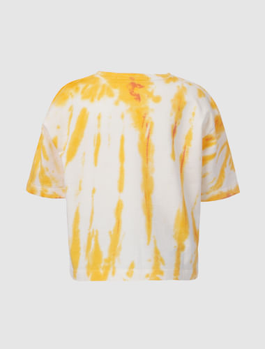 White & Orange Tie Dye Co-ord Sweatshirt