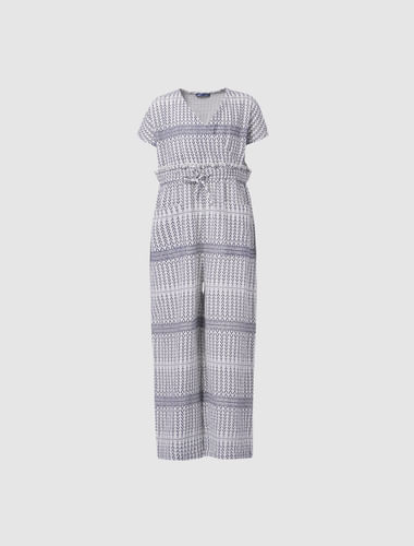 White Patterned Jumpsuit