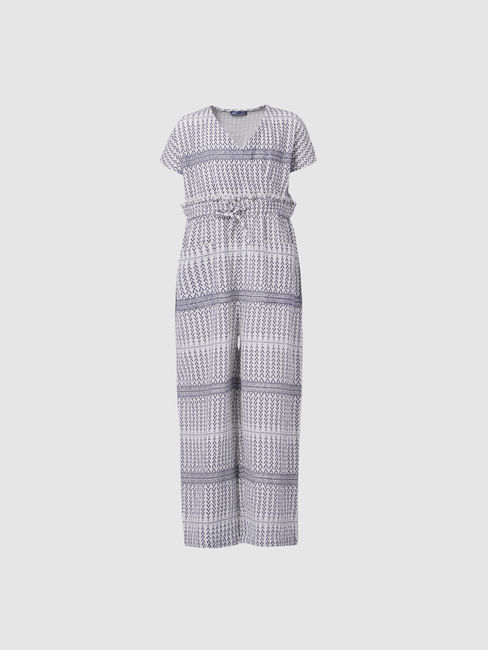 White Patterned Jumpsuit