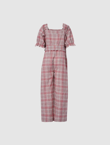 Red Checks Jumpsuit