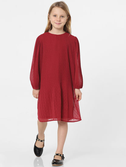 Red Plisse Dress