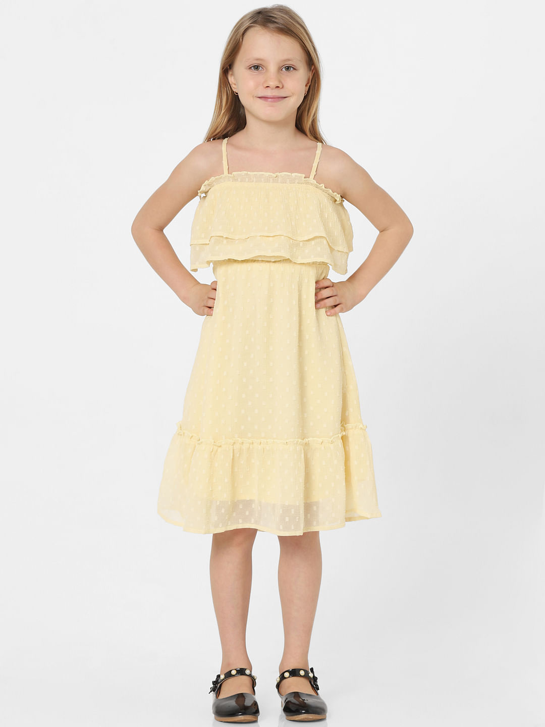 Buy Maurya Girls Wear Beautiful Gown for Girls (13-14 Years, Lemon Yellow)  at Amazon.in