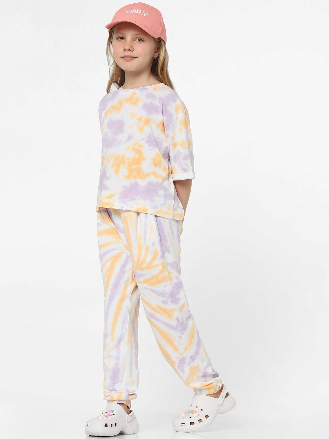 Buy Pink Mid Rise Tie Dye Co Ord Joggers for Girls Online at KIDS