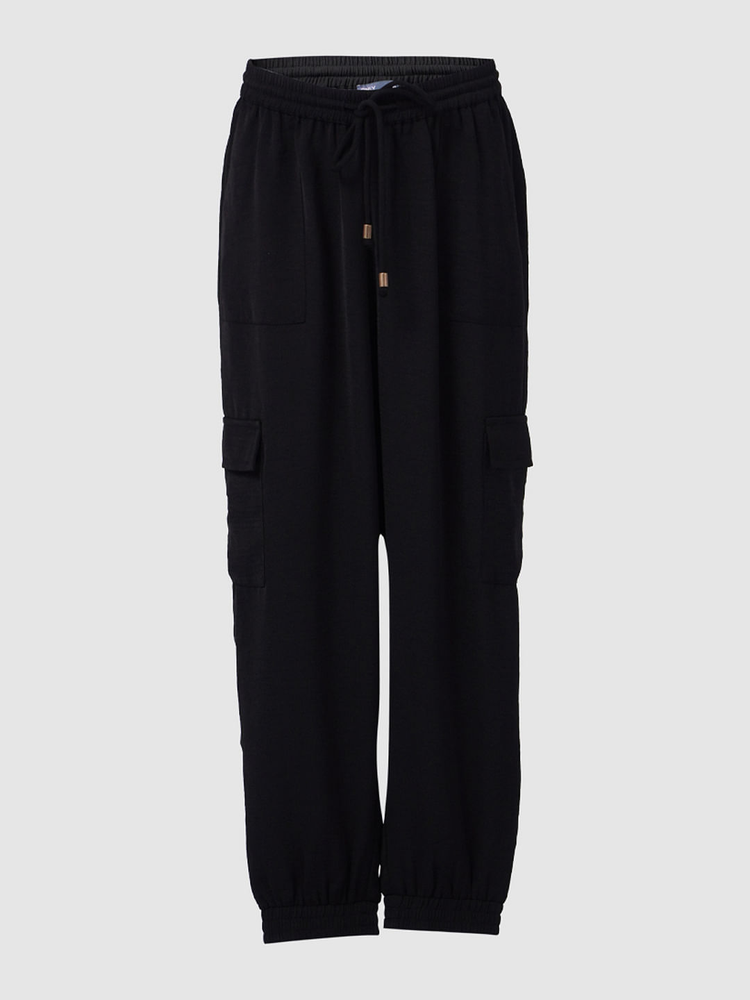 Buy Helisopus Womens Black Stylish Loose Fit Cargo Jogger Harem Pants with  Chain Elastic Feet and Pocket Online at desertcartINDIA