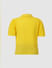 Girls Yellow Textured Polo Neck T-shirt