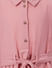 Pink Textured Shirt Dress