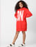 GIRLS Red Logo Print Sweat Dress
