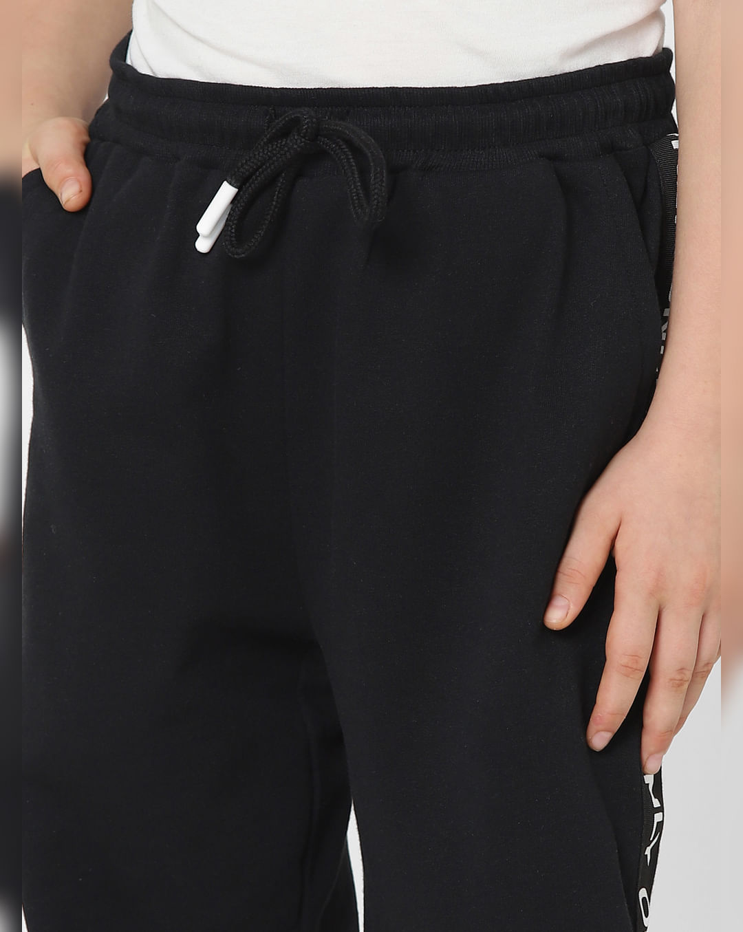 Buy Black Tape Detail Joggers for Girls Online at KIDS ONLY