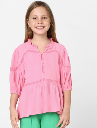 Girls Pink Flared Top