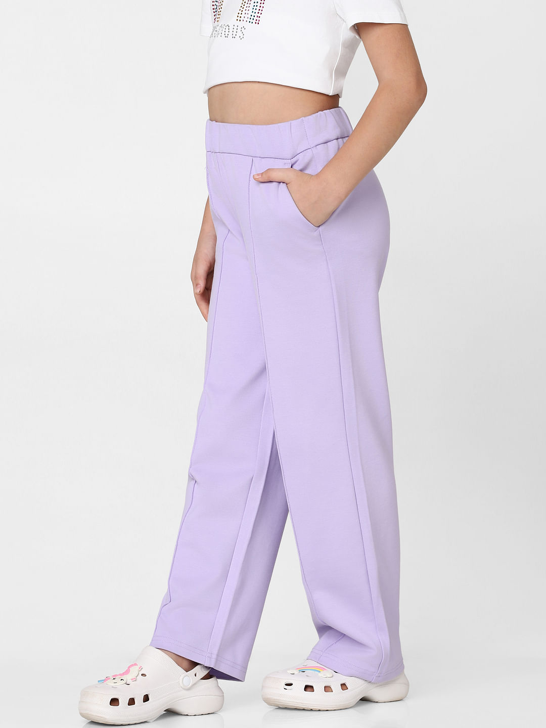 Buy Purple Trousers  Pants for Girls by Elle Kids Online  Ajiocom