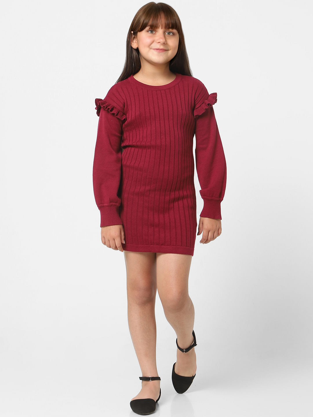 Beautiful Round -neck Full Sleeved Thick Bodycon Sweater Dress for Gir –  www.soosi.co.in